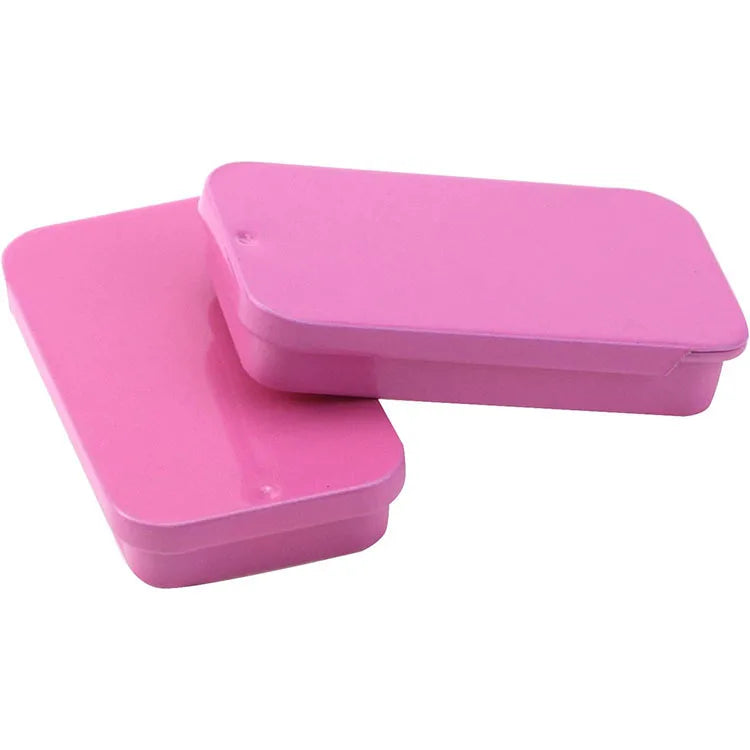 Ready to Ship Pink Rectangular Lipstick Container with Slide Top Pull Tin Design Recyclable Feature for Perfume Storage