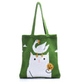 Custom Vintage Japan Knitted Tote Shoulder Bag for Girls Cute Cartoon Design Two Straps Open Closure Wholesale Fashion Accessory