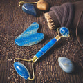 Manufacturer's Hot Selling Gems Gua Sha Set Custom Logo Massage Lapis Lazuli Crystal Stone Face Jade Roller