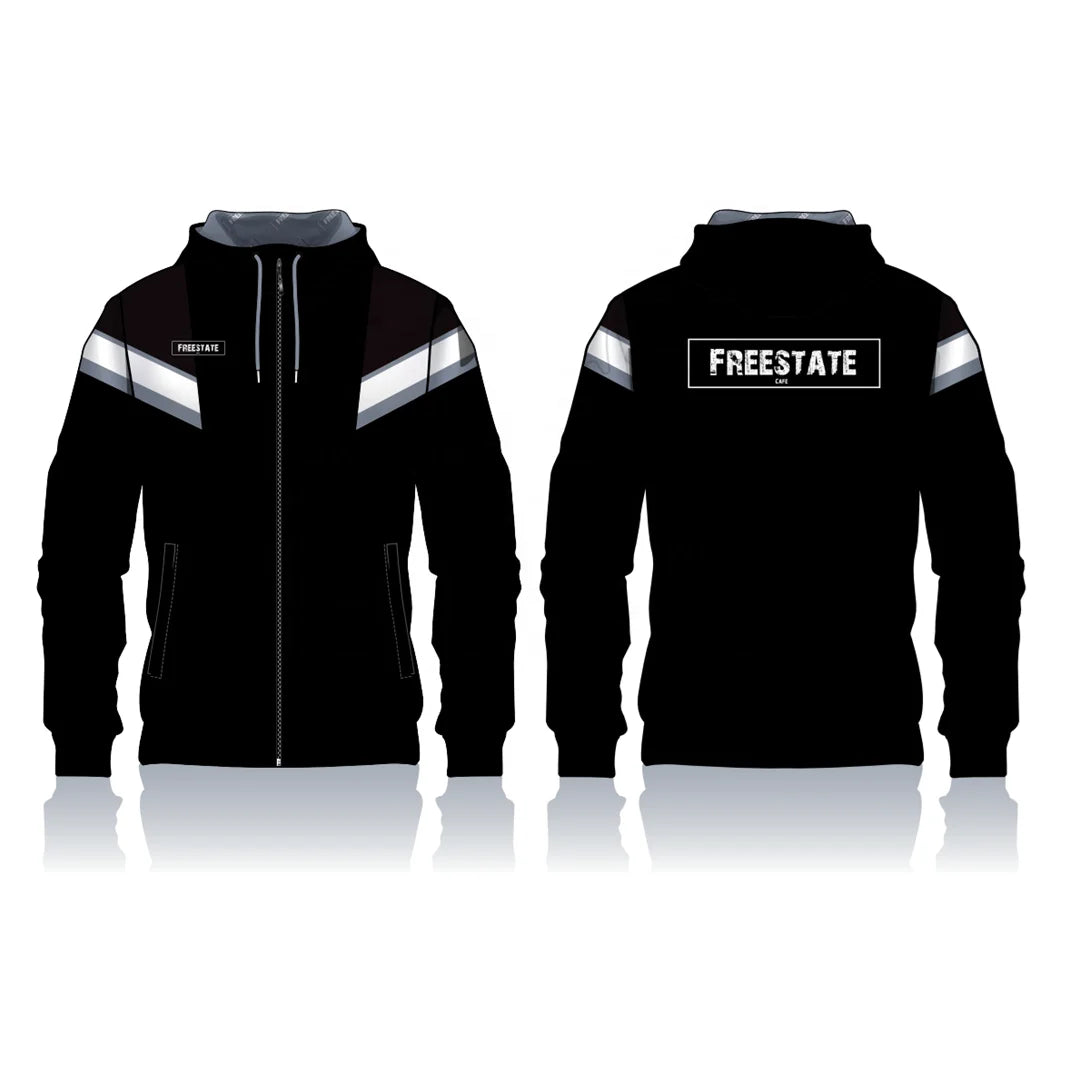 Custom Zip-Up Hoodie Jacket Sports Sublimated Heavy Fleece for Winter Casual Style Printed Pattern 100% Polyester Hooded Collar