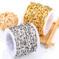 2024 New Design Square Chain for Women Men Non Tarnish Waterproof Stainless Steel Chains for DIY Necklace and Bracelets Jewelry