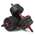 20KG Non-Rolling Adjustable Free Weight Dumbbell Set Home Gym Fitness Workout with Connecting Rod for Men & Women 15KG
