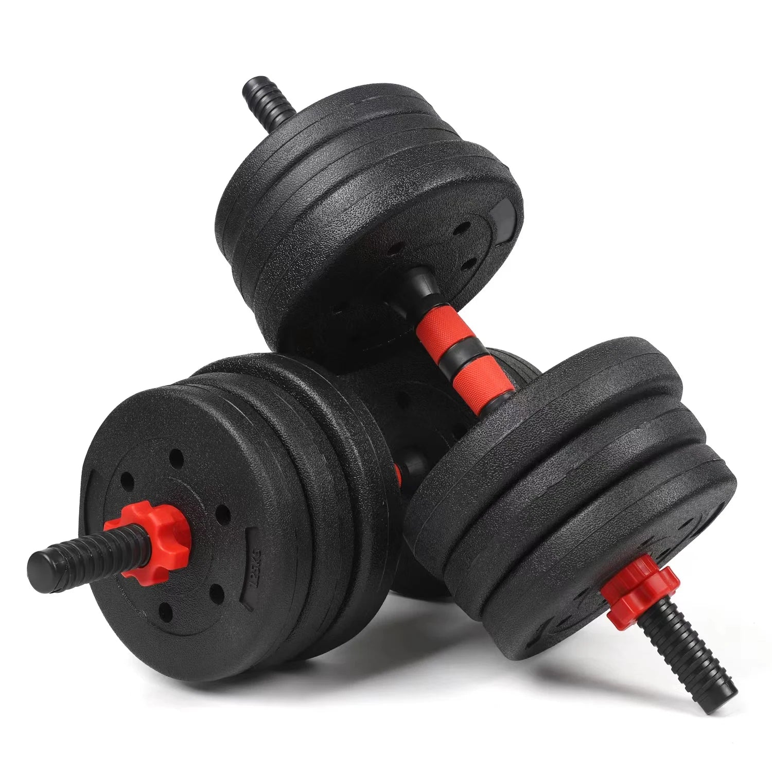20KG Non-Rolling Adjustable Free Weight Dumbbell Set Home Gym Fitness Workout with Connecting Rod for Men & Women 15KG