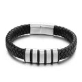 Men's Stainless Steel Cowhide Woven Personalized Bracelet Fashion Titanium Steel Jewelry Custom Charm Bracelets