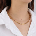 New Customized 5mm Wide Belcher Chain Trendy Stainless Steel Necklace Women Sweat-Resistant 18K Gold Plated Link Chain Necklace