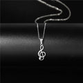 Pop Creative Music Symbol Necklace Female Note Pendant Titanium Steel Necklace Stainless Steel Trendy Accessories