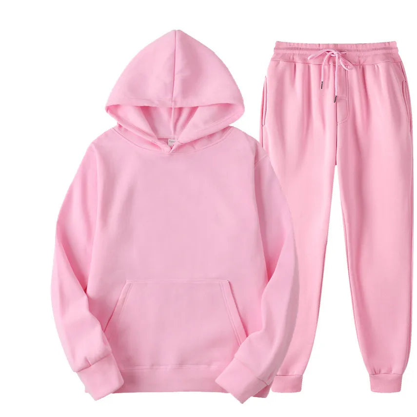 17 Colors European Size Men Custom Design Oem logo Printed or Embroidery on Plain Blank Hoodies Sets