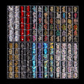 24 Grid/Box Luxury Famous Brand Design Popular Flower Nail Art Charms 3D Metal Nail Rhinestones Decoration
