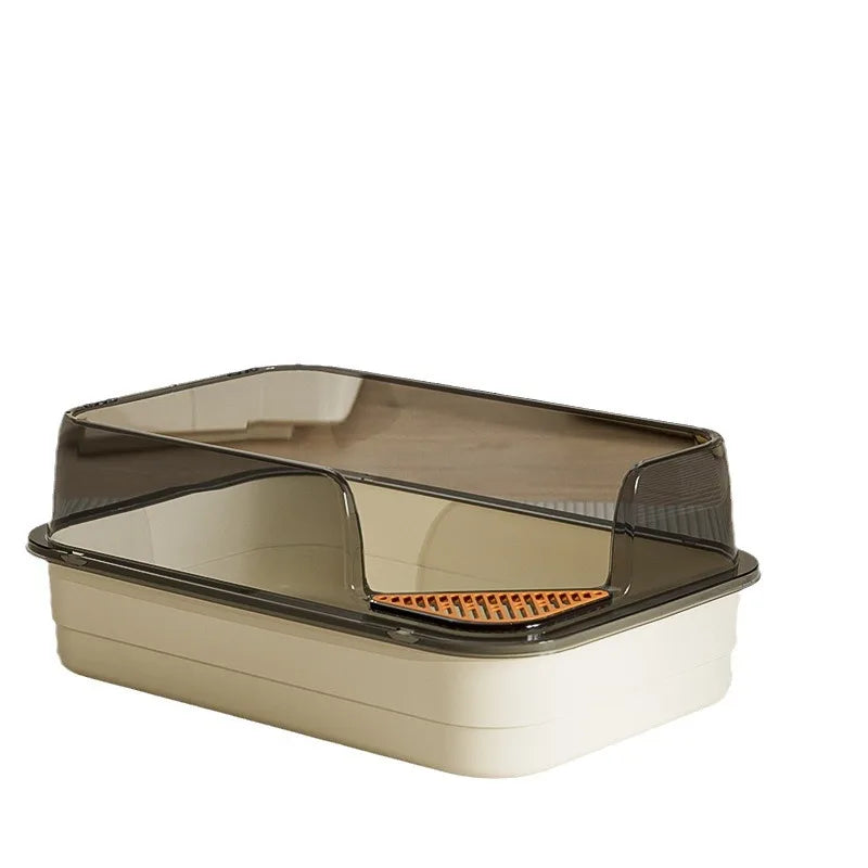 Oversized Open Cat Litter Box Anti-Splash Semi-Closed Toilet Easy Clean Plastic Source Manufacturers Wholesale