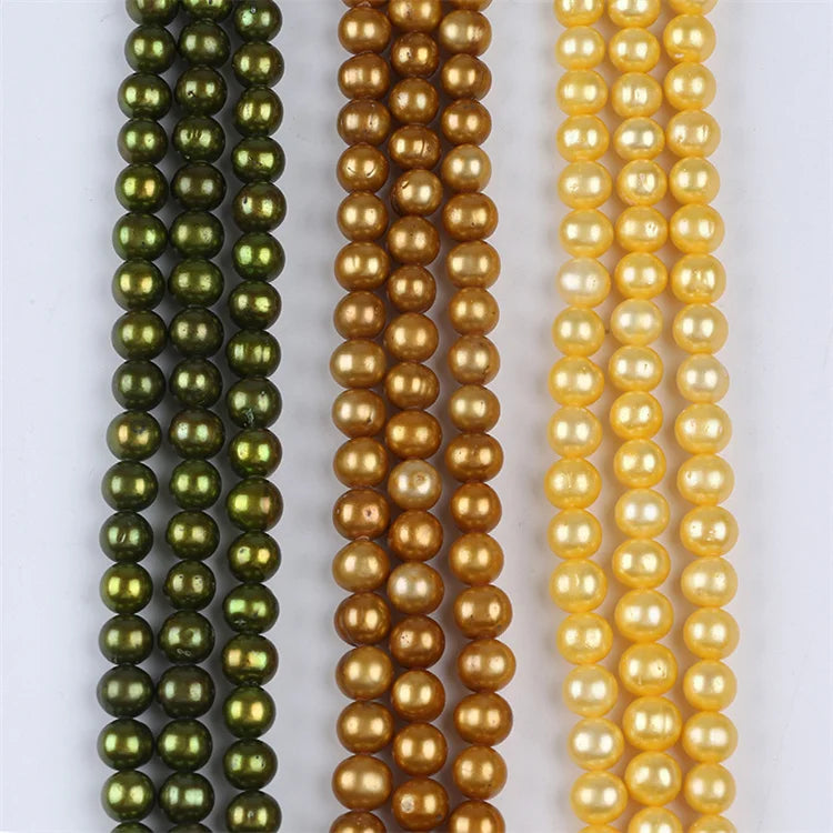 Zhuji AAA 10-11mm Wholesale Natural Freshwater Green Yellow Golden Potato Pearls Strand Jewelry Making 36cm