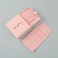 Custom Logo Eco-friendly Paper Sliding Jewelry Box Packaging Drawer Cardboard Jewellery Box With Microfiber Jewelry Pouch Bag