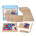 SENHE Wooden Number Math Matching and Tracking Toys Number  Training Digital Clip Beads Educational Toys Wooden Montessori Toys