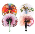 Retro Folding Round Paper Fan Portable Travel Mini Small Round Fan Heart-shaped Small Folding Kindergarten Gifts Fan