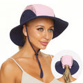 Outdoor UV-Protection Sun Hats Mesh Nylon Bucket Hat With Ponytail Hole Wide Brim Fishing Hat for Women