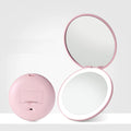 Gmgaic 2024 Hot Products Mini Black Folding Touch Sensor Pocket Mirror 2X Magnifying Cosmetic Makeup Mirror for Beauty