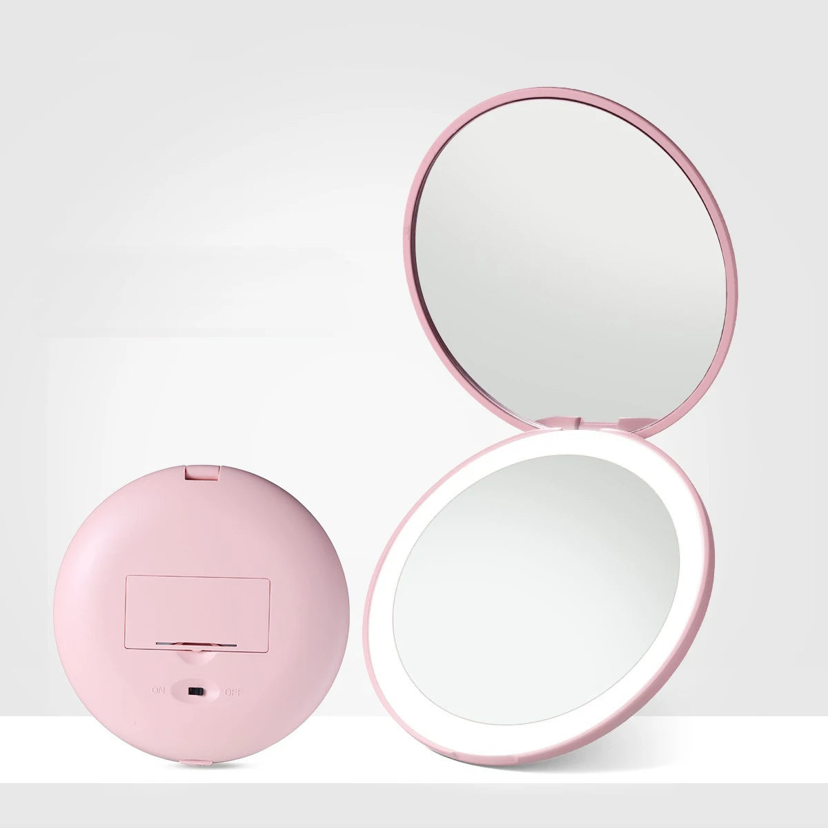 Gmgaic 2024 Hot Products Mini Black Folding Touch Sensor Pocket Mirror 2X Magnifying Cosmetic Makeup Mirror for Beauty