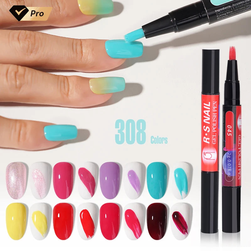 R S Nail Factory Supply Three Step Gel Polish Pen Odorless Fast Drying Nontoxic Customized Colors Raw Material Step Gel Polish
