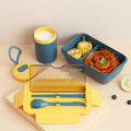 BPA Free Plastic Kids Lunch Box Leakproof 2 Compartment Kid School Lunch Box and Water Bottle Set