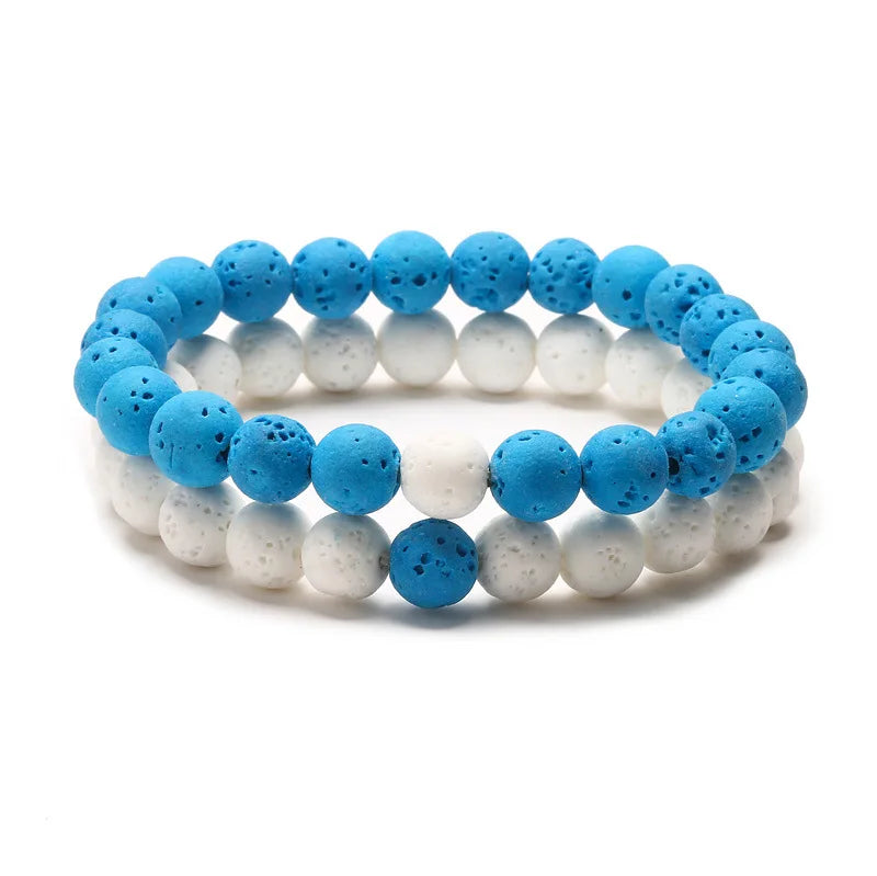 Popular Natural Healing Energy Beads Gemstone Bracelet Yoga Handmade Elastic Line Bracelet for Women Man