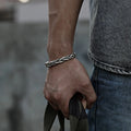 Silver Twisted Woven Bangle Neutral Retro Thai Original Handmade Exquisite Unique Opening Cuff Man Bracelet