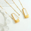 Stainless Steel 18k Gold Plated Jewelry Waterproof Lock Pendant Choker Necklace For Women