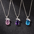 Zircon Necklace Female Leaf Water Drop Pendant Simple and Versatile Water Drop Pendant Necklace