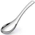 Stainless Steel Chinese Ramen Soup SpoonCustom Logo Big Quenelle Spoon for RestaurantMetal Slotted Serving Spoon