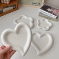 Solhui Flower Heart Fat White Porcelain Cake Dessert Plates Gourmet Posing Props