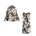Hot Sale Women's New Long Sleeve Long Autumn Fashion Print Suit