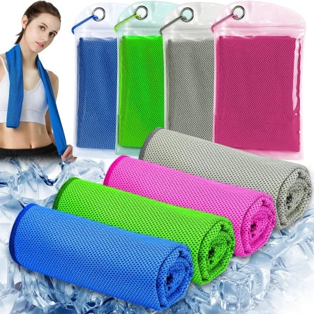 Custom Logo Sublimated Quick Dry Microfiber Gym Sports Towel Reactive Printed Instant Cold Ice Cooling Towel