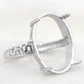 Sterling Silver 13*18mm Semi Mount Ring Empty Frame Blank Support Claws Setting S925 Base Holder Without Center Stone for Inlay
