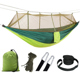 Upgraded Portable Parachute Mosquito Net Camping Hammock for Backpacking Travel Hiking