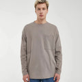 Men's WHITE DOVE Print 100% Cotton Casual Breathable High-waisted Oversized Long-Sleeved T-Shirt with Pocket