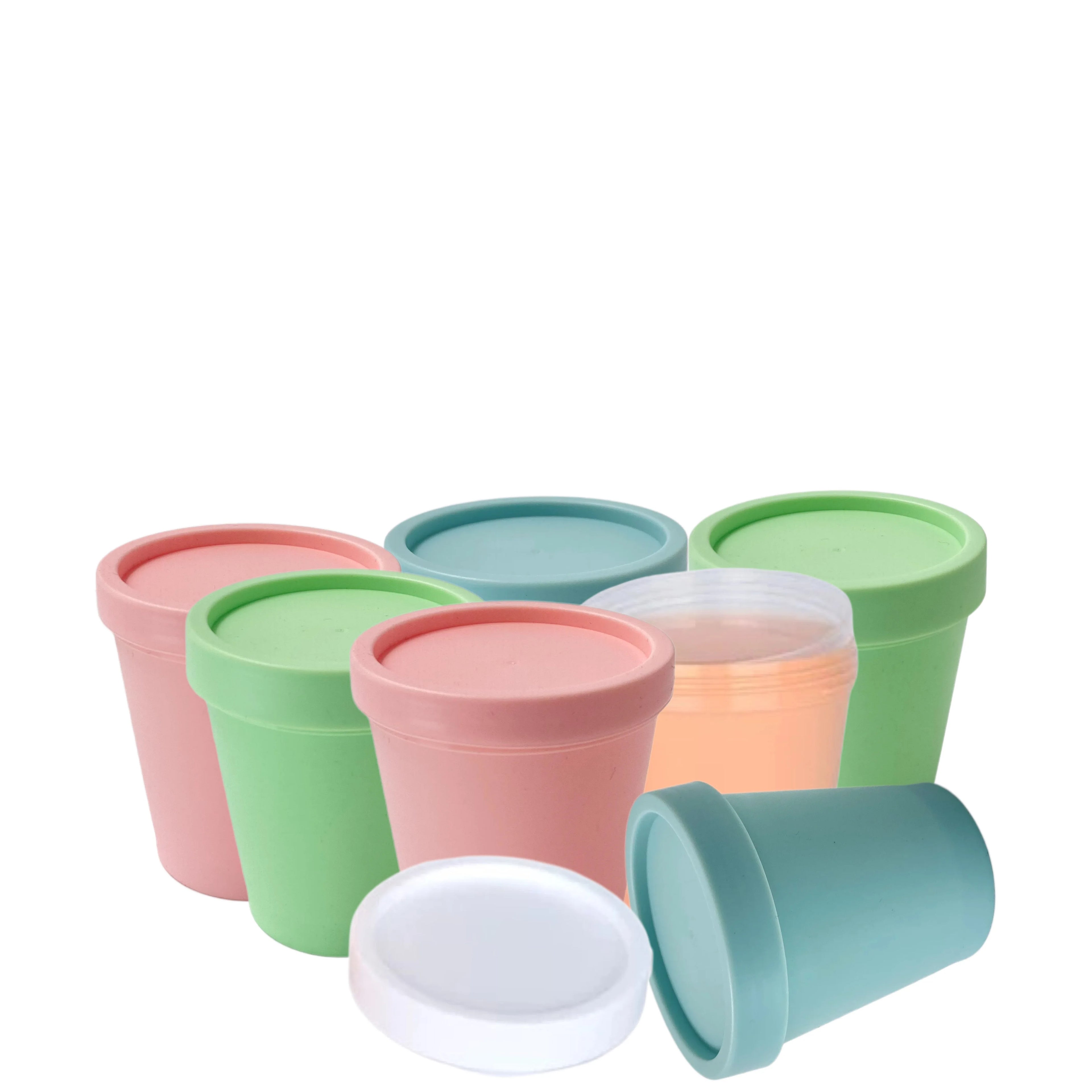 Low MOQ 200ml Plastic Jars in Pink/Blue/Green/Brown Colors for Face Masks Body Scrub Body Butter Cream & Lotion