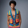 Ottoknit Light Cardigan for Summer Men Linen Blend Sleeveless Design Men's Crochet Cardigan