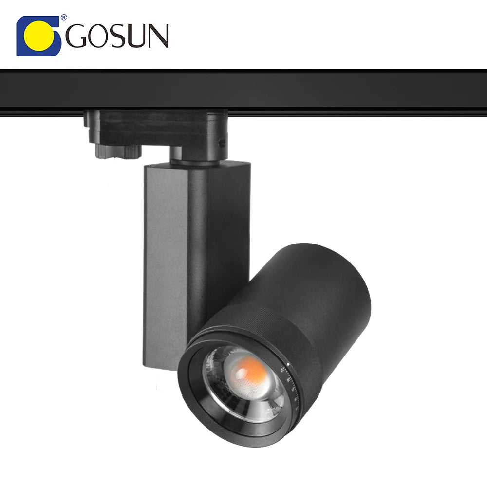 32W Cob LED Track Light for Museum Spotlights 15-60 Degree Zoomable Adjustable Modern Design Dimmable 5 Years Warranty Aluminum