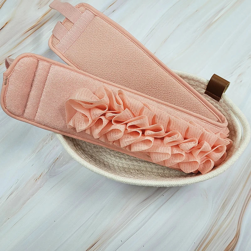 Hot Selling Viscose Mesh Puff Exfoliating Body Long Massage Shower Back Bath Scrubber