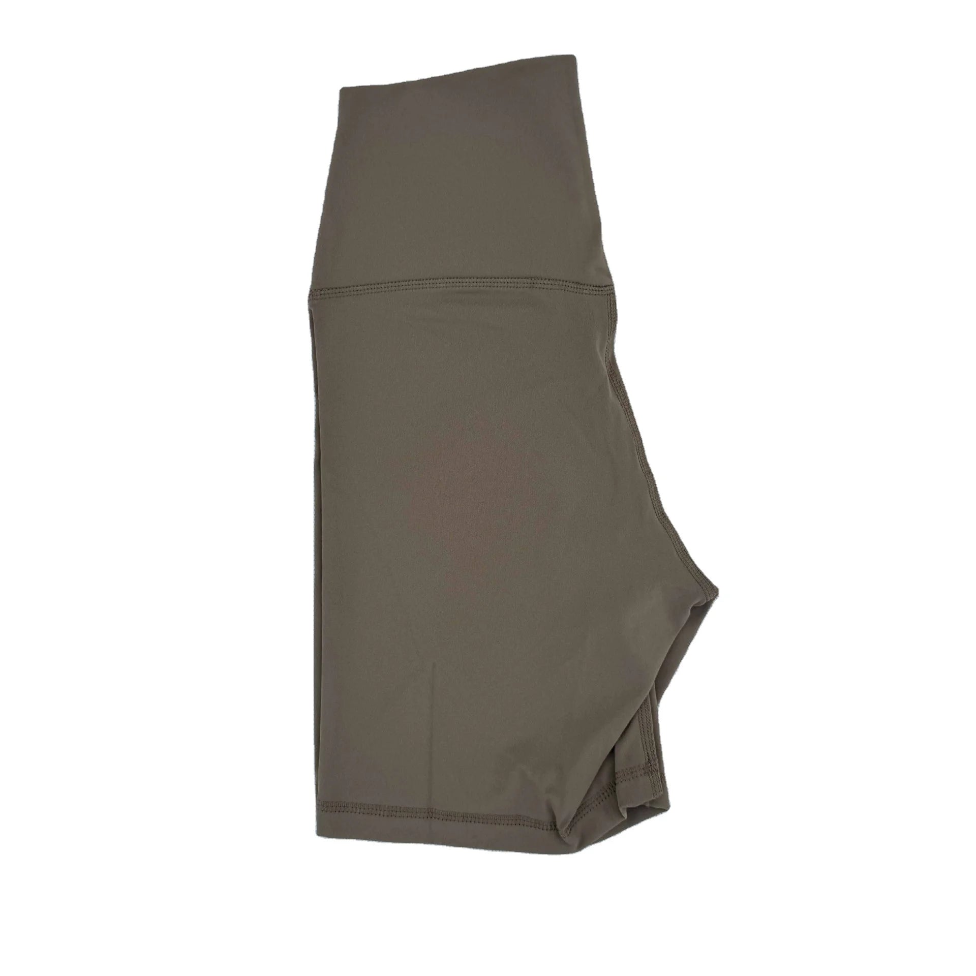 Women's Deep Khaki Solid Nylon Gym Shorts High Elastic 4-Inch Inseam 4-Way Stretch Breathable Fitness Yoga Running Summer XS