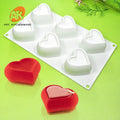 AK 6 Cavity Heart Custom Silicon Mousse Cake Molds Silicone Baking Chocolate Candle Mould for Valentine's Day Cakes Tools MC-544