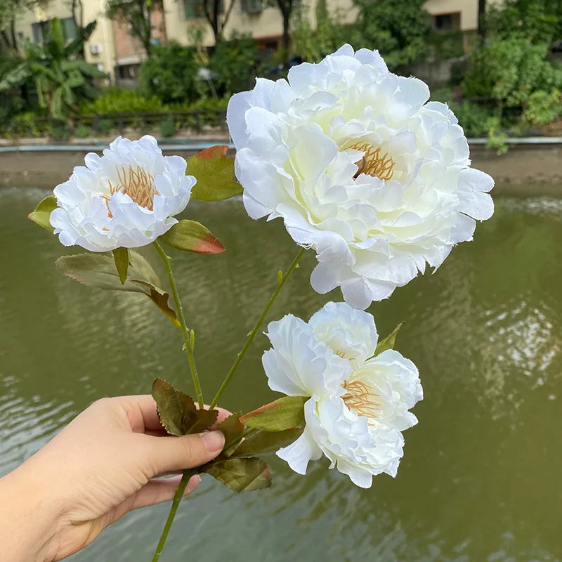 3 Heads  Artificial French  Peony Flower Wedding Decoration Hanging Artificial Flower for Sale