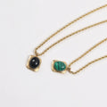 Fenny 18K Gold Plated Luxury Oval Black Agate Turquoise Pendant Necklace Stainless Steel for Women Jewelry Wholesale
