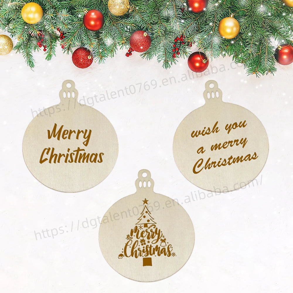 Tailai Festive Christmas Ornament Piece Made From Durable Plywood Material Ideal for Holiday Decorations and Gift Tags