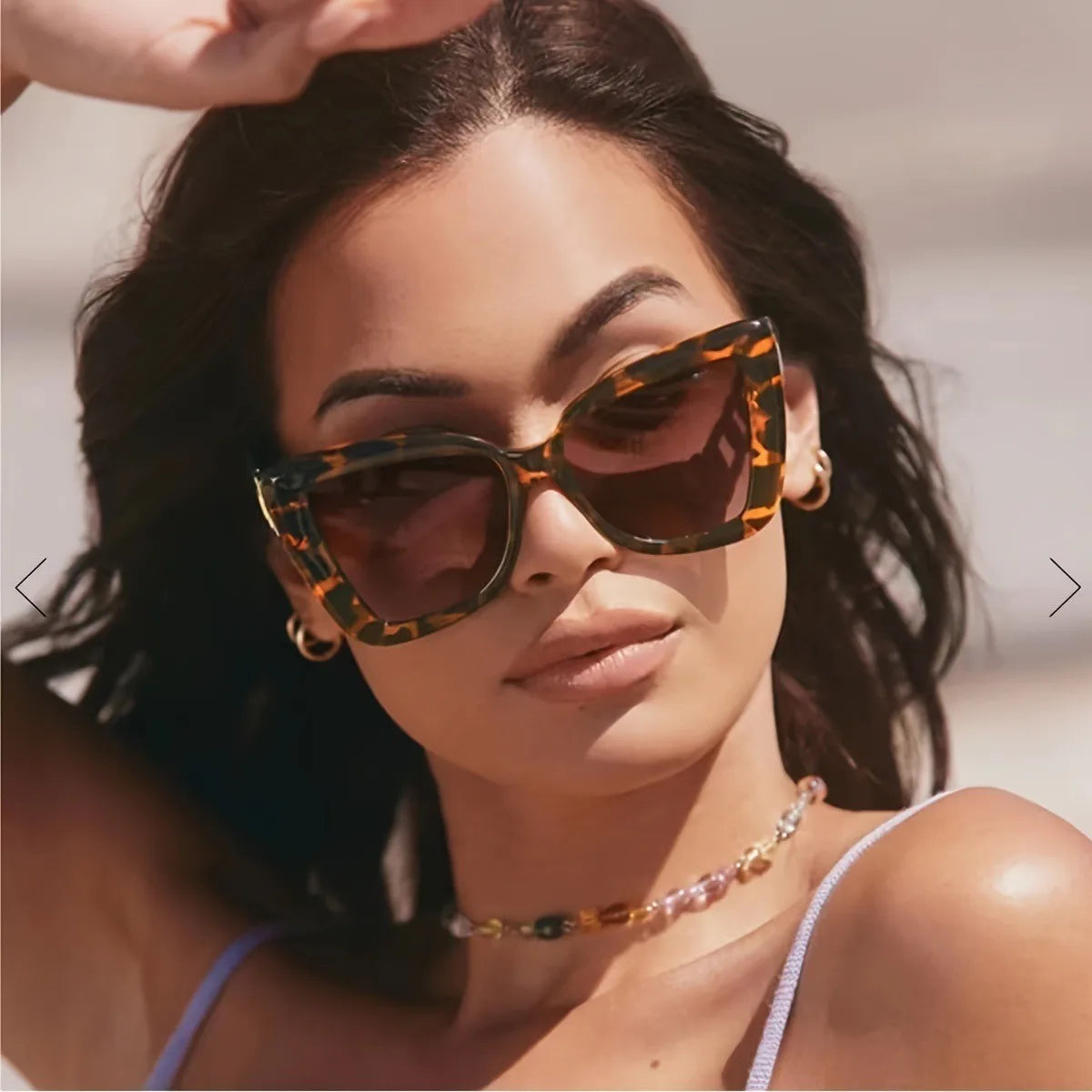 97119 Catwalk Sunglasses Big Square Frames Shades Designer Brown Color Sun Glasses New Fashion Custom Shields for Women