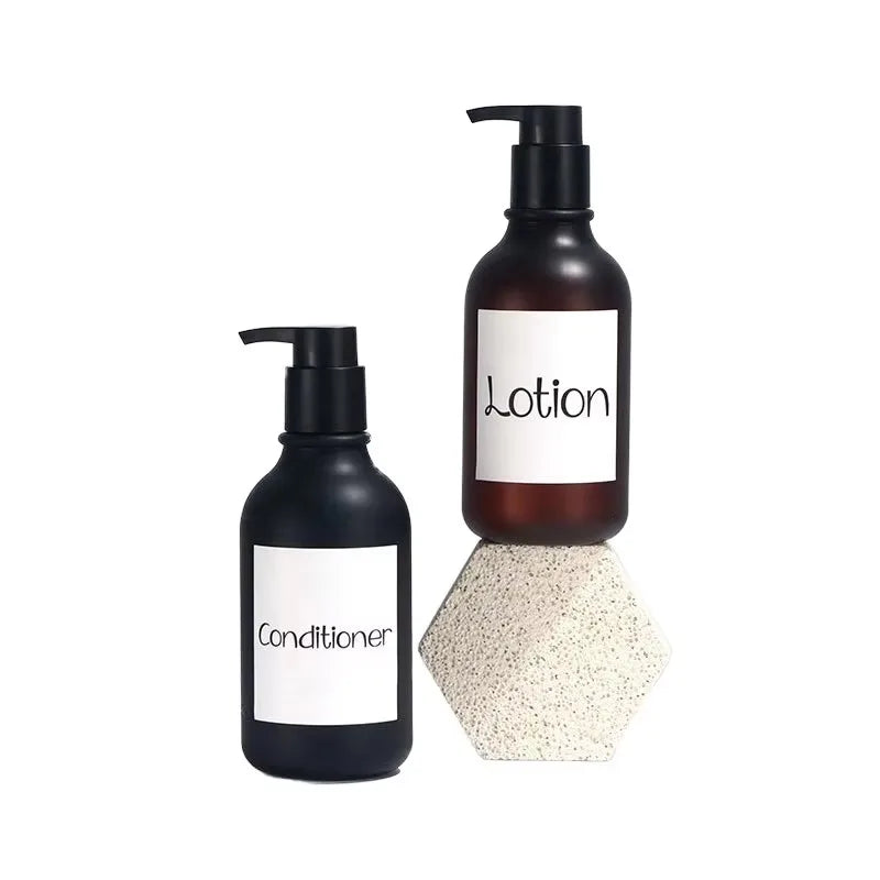 Eco-Friendly Matte Black 300ml 500ml Shampoo Conditioner Bottles for Skin Care Serum Facial Cleanser Screen Printing Engraving