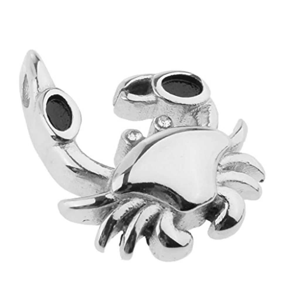 Crab Cremation Jewelry Keepsake Ash Pendant Holder Urn Stainless Steel Silver Plated Christian Memorial Necklace Pet Memorial