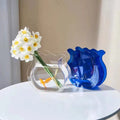 Wholesale Small Square Transparent Acrylic Vase Colorful Centerpieces and Home Office Ornaments for Fish for Tank Use