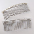 11.5cm*3.8cm  Beige  White Fabric Wrapped 30teeth Metal Hair Combs for Handmade Bridal Veil Clips Twisted Wire Side Comb