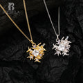 ICEBELA Fashion Jewelry S925 Pure Silver 18K Gold Plated Christmas Micro Paved Cubic Zircon Snowflake Shape Pendant Necklace
