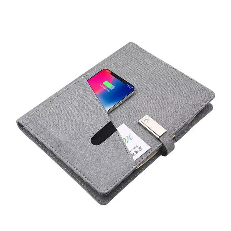 Business Notebook A5 Binder Spiral Diary Journal Note Book Power Bank Case Planner Agenda Organizer Planner Notebook