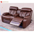 Luxury Italian Leather Electric Power Recliner Private Customized Home Theater Cinema Sofa Led Chiller Cupholder Genuine Leather